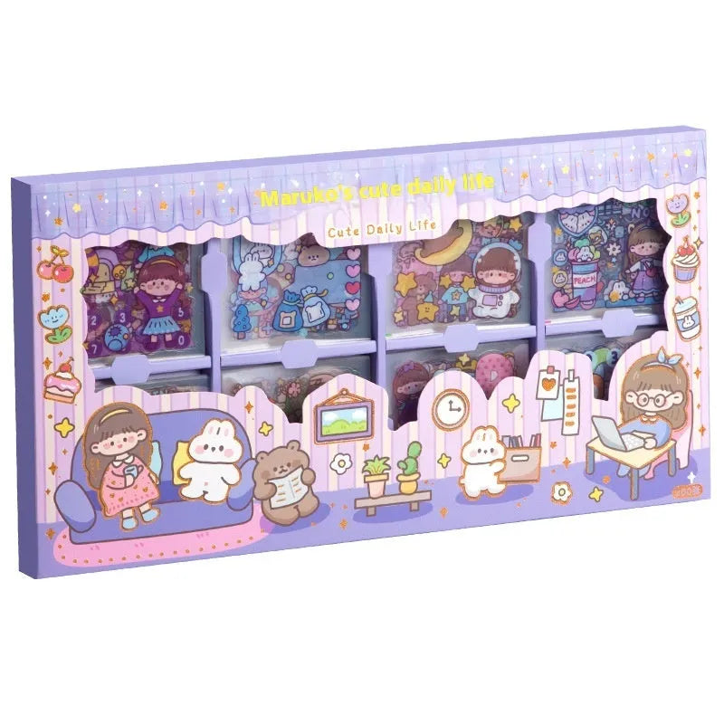 Children's themed sticker collection box with five design options for creative play