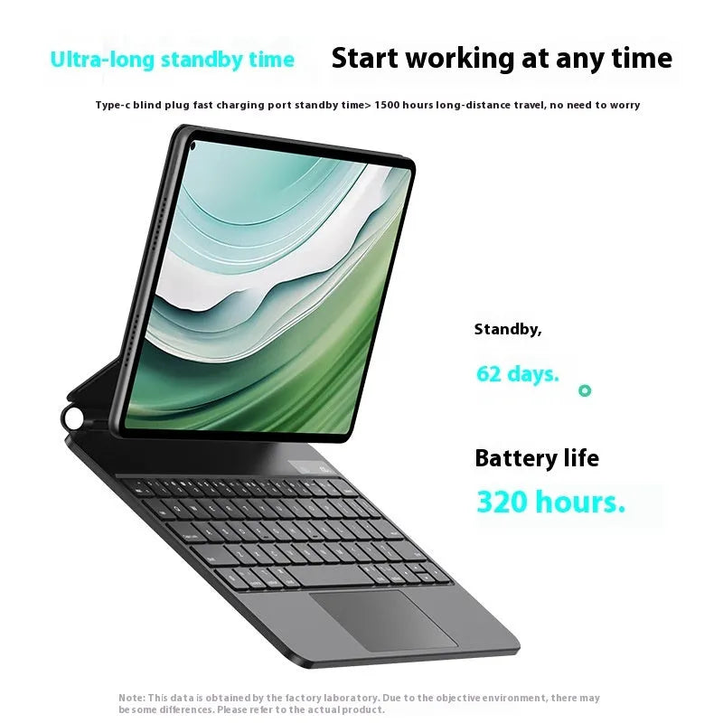 Huawei Matepad Pro 11 magnetic wireless keyboard cover in black colour with PU leather protective case