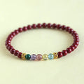 Purple gold cinnabar crystal string bracelet in couple style with 4mm and 6mm bead options