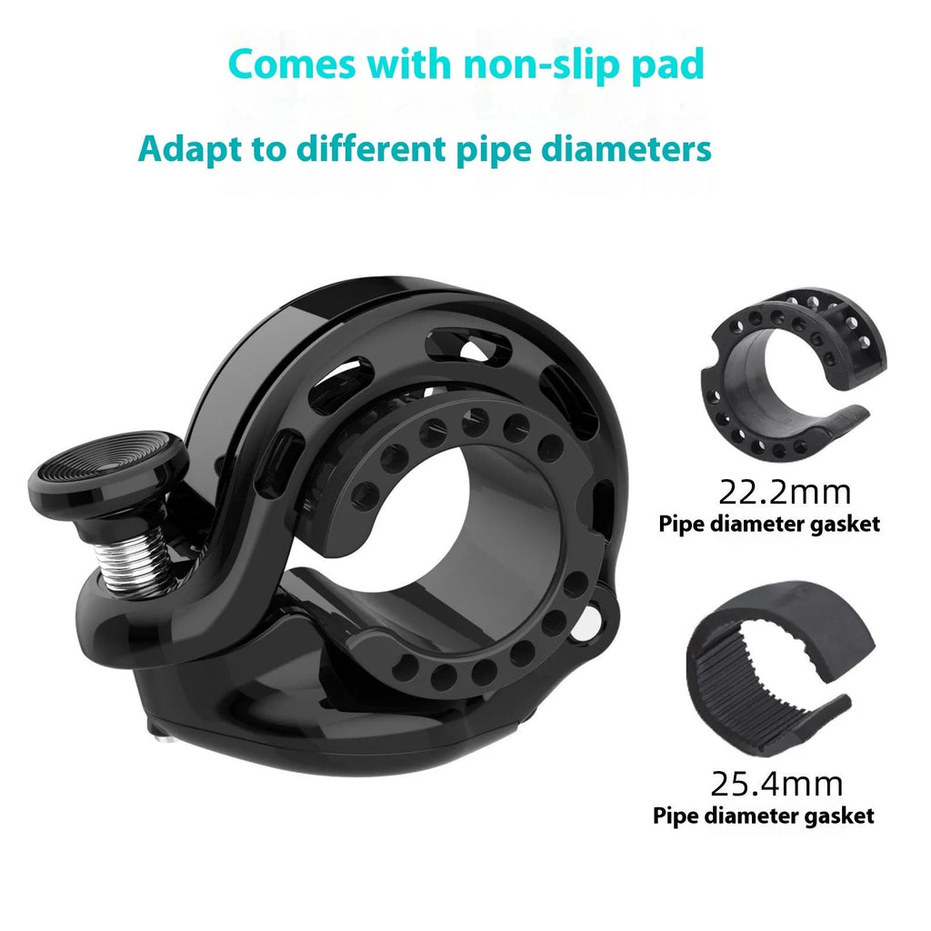 Black aluminium alloy bicycle positioning anti-theft thumb bell with gaskets and wrench
