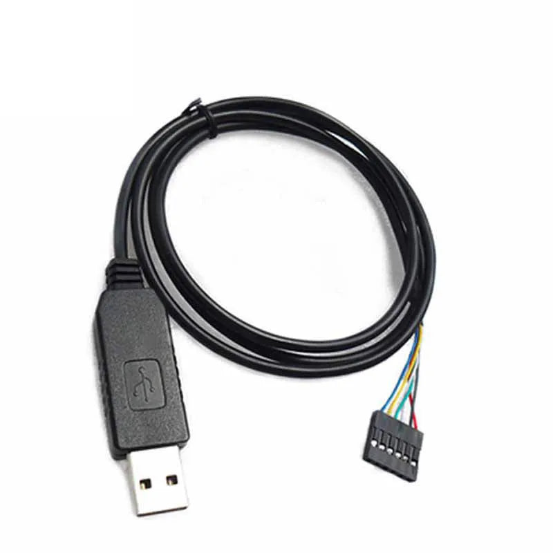 FT232 USB to TTL download line black 1 metre cable with 6-pin connector for military aerospace flashing