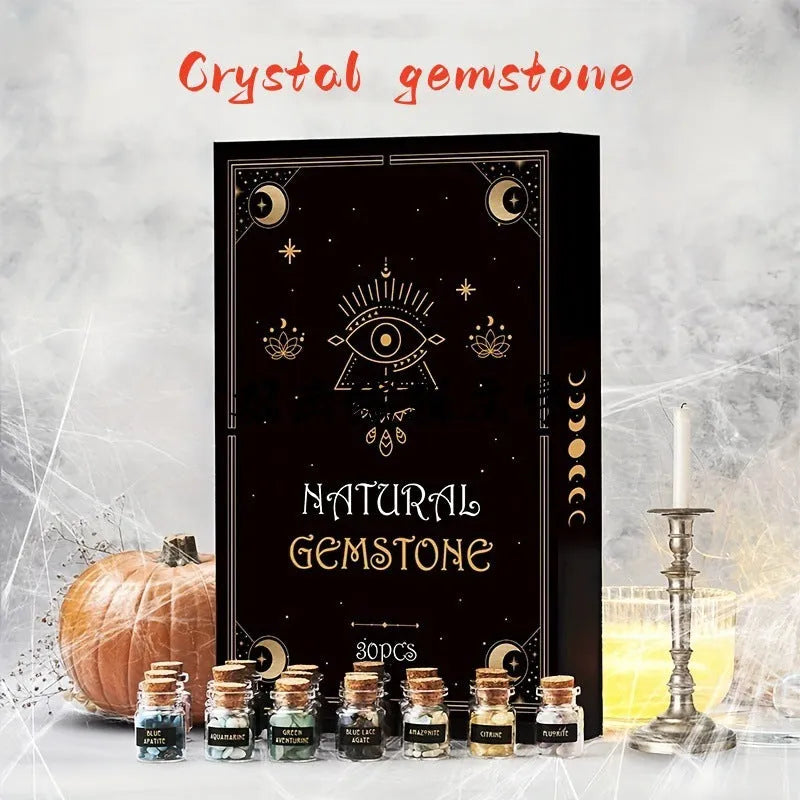 Small crystal wishing drift bottle set with colourful white crystal stones and gift box in 14, 30 or 50 style