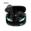 Wireless TWS in-ear sports headphones in black or white with bilateral stereo sound and charging case