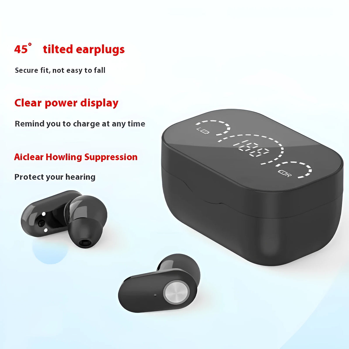 CH-F337 hearing aid for the elderly behind-the-ear sound amplifier USB rechargeable black and white colours