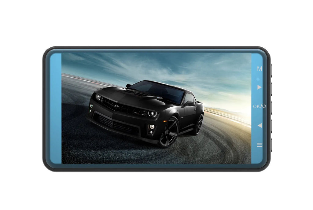 4-inch touch screen driving recorder with HD night vision and 170° wide-angle lens mounted on windscreen