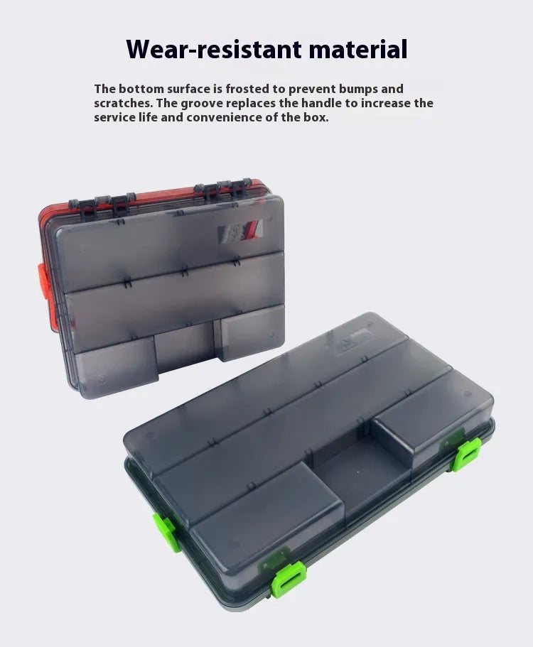 Blue waterproof plastic fishing lure storage box for tackle organisation.