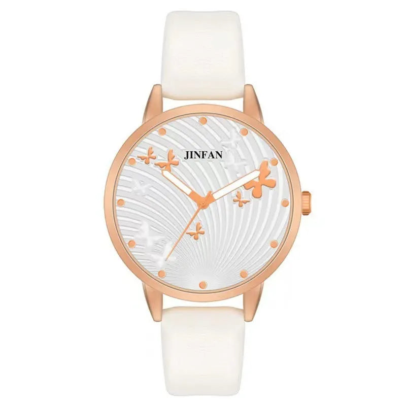 Student Sweet Butterfly Fashion Quartz Wrist Watch with 36mm dial and titanium buckle