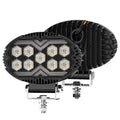 Black Warrior 55-inch oval 9-LED dual-color floodlight work light in aluminium alloy for vehicles