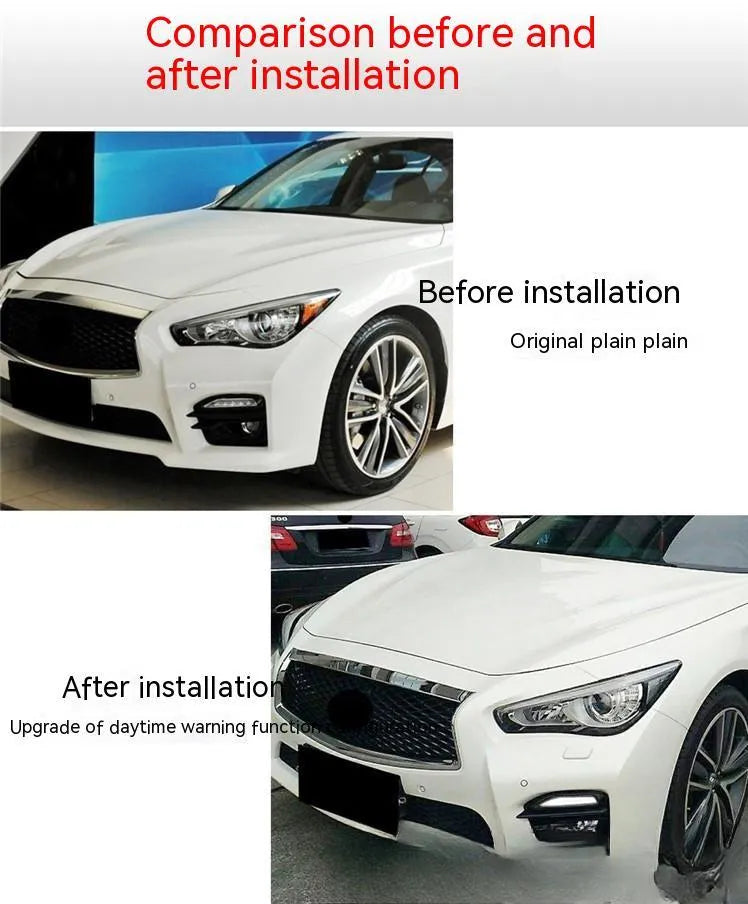 Infiniti Q50 Q70 front bumper LED daytime running lamp and turn signal light assembly