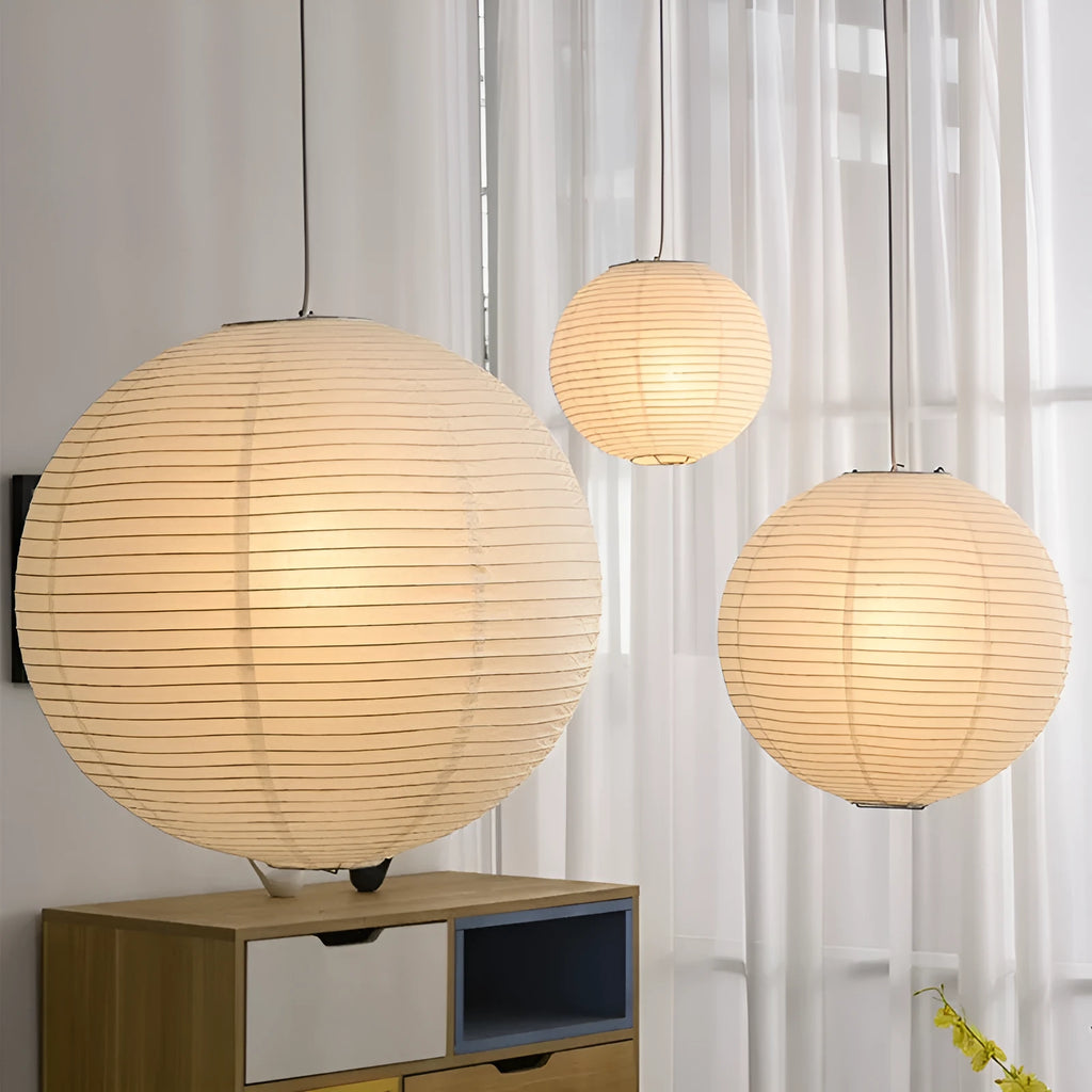 Ji Ji Feng modern paper pendant chandelier light in a simple style, shown in a 40cm diameter size.