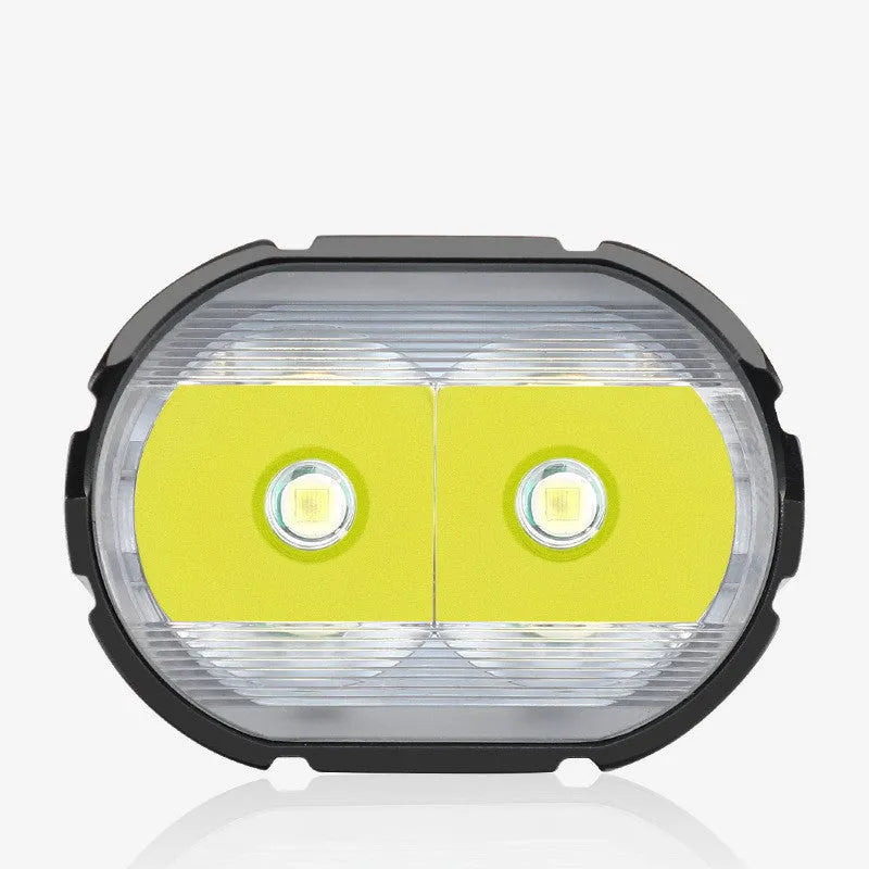 Black rechargeable bicycle light 1800 lumens with aluminium alloy body and POM bracket on handlebar
