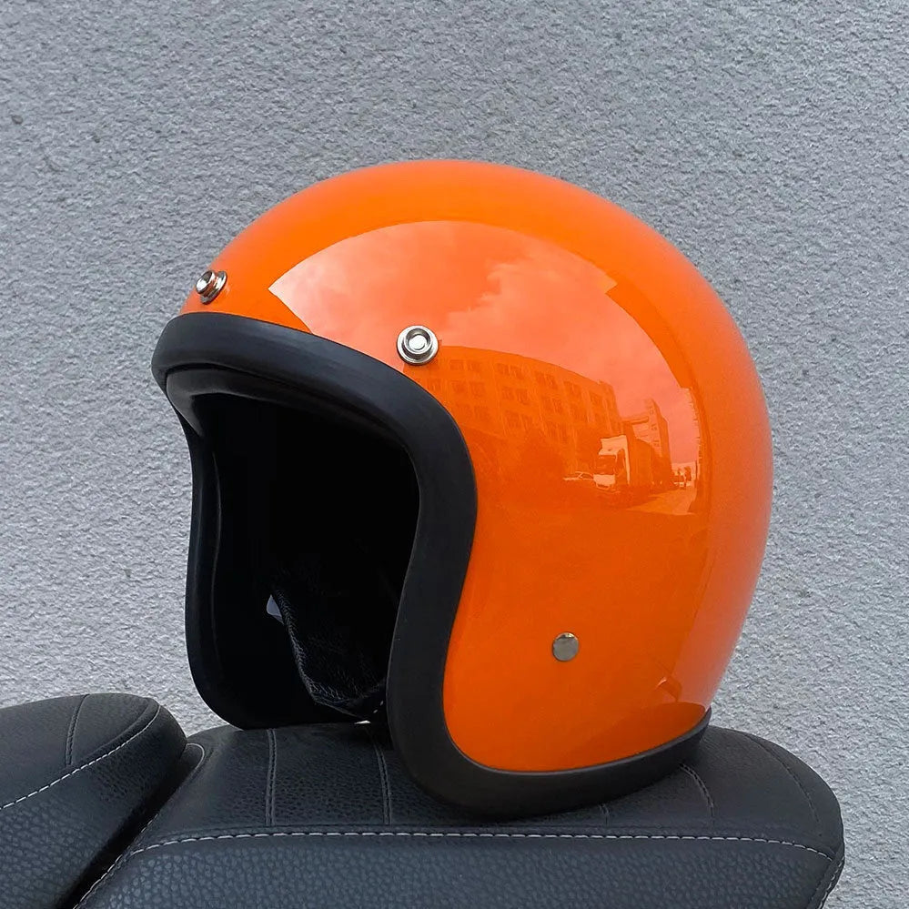 FRP glass fibre retro half motorcycle helmet for electric scooter commuting in cement grey colour