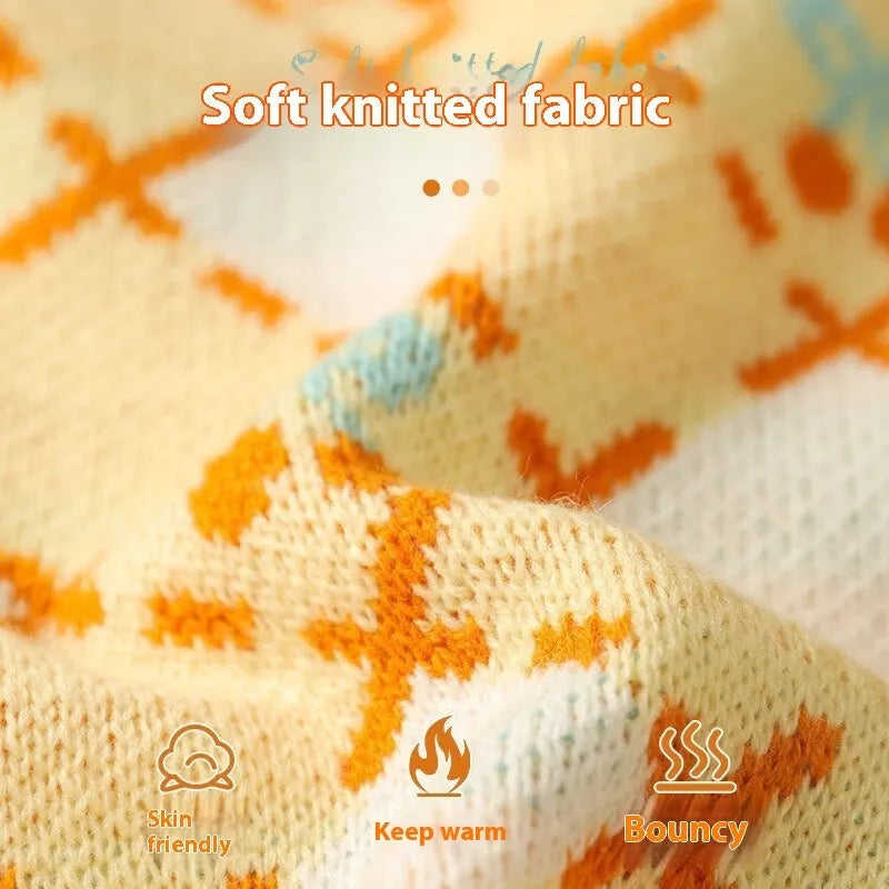 Orange Cherry colour cat sweater for autumn-winter seasons in sizes S M L XL