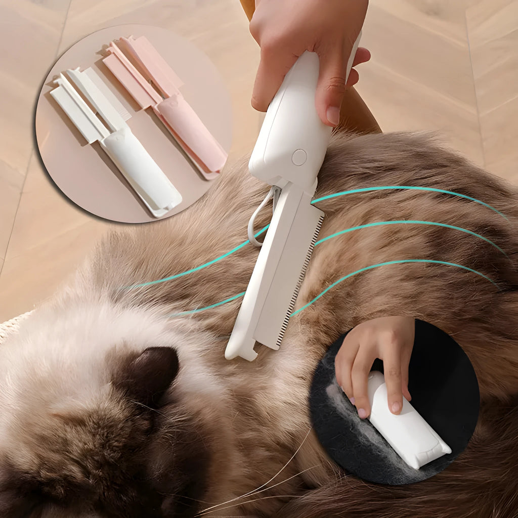 ABS plastic pet grooming brush for cats and dogs in pink and white colour options