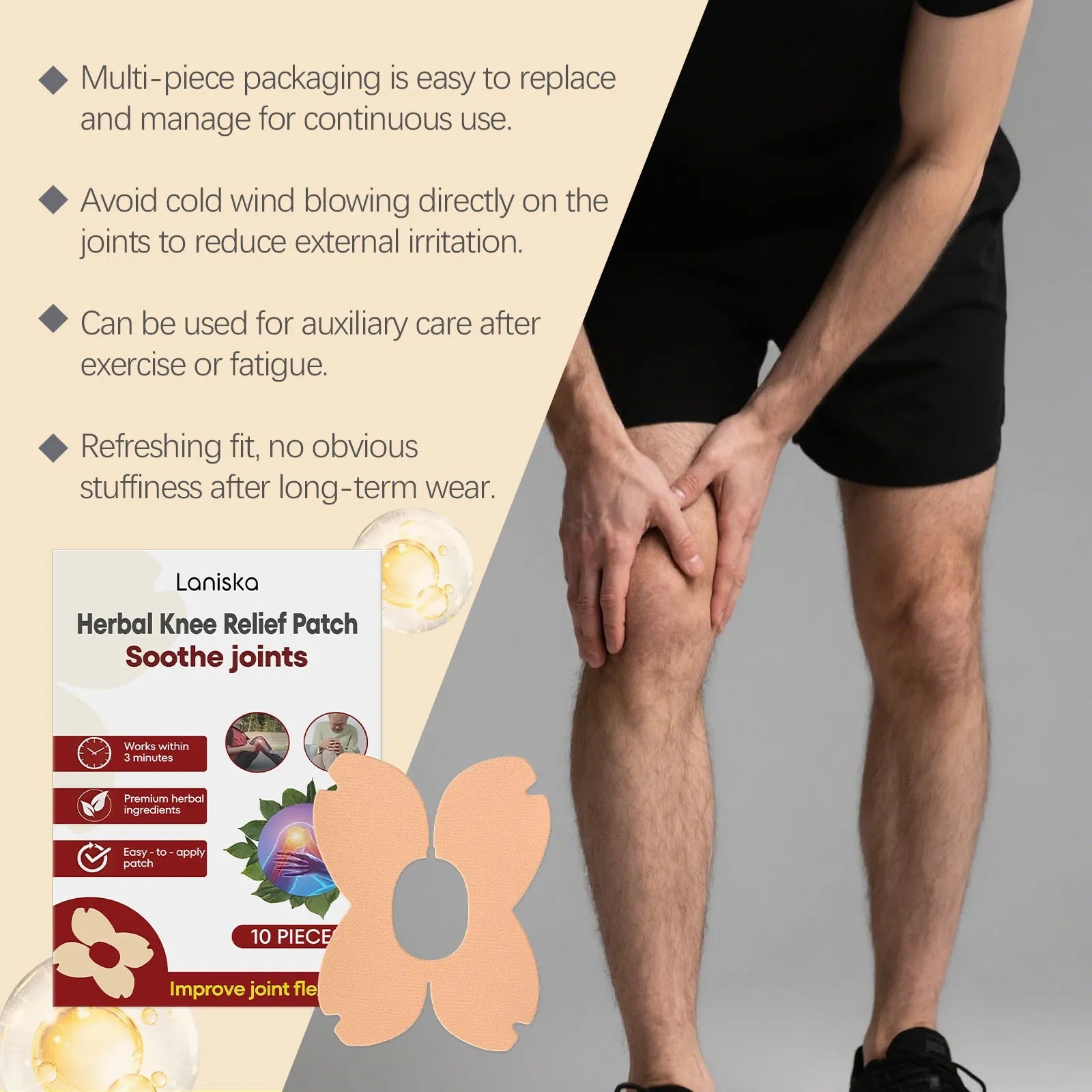 LANISKA herbal moxa leaf menthol joint nourishing adhesive bandage 10-piece box set