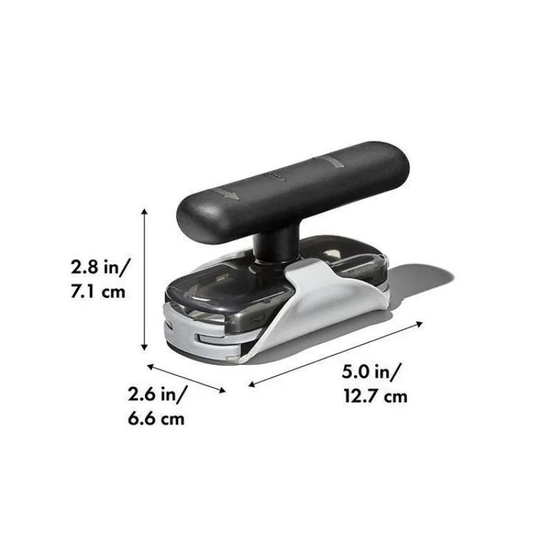 Manual can opener and twist bottle cap multifunctional household tool in silver and black styles with pack options