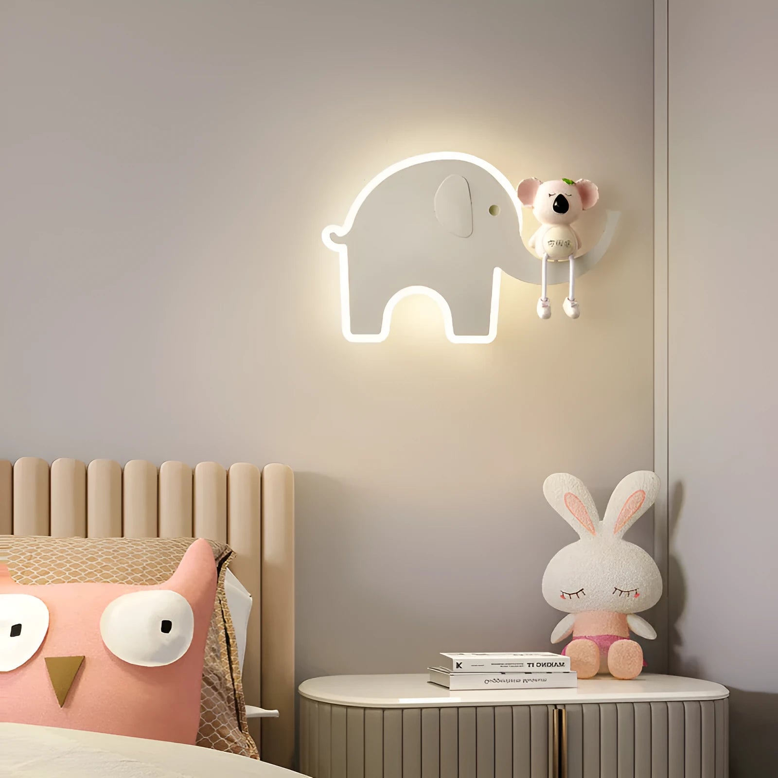 Children's cartoon wall lamp with iron shade in white and blue options