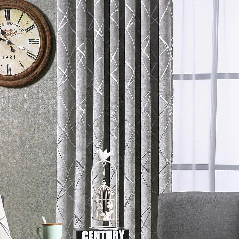 Solid colour chenille blackout curtain in modern minimalist style for living room or bedroom