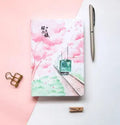 Muco Paper hardcover notebook with Sakura Flower Orbit AR pattern in four colour options