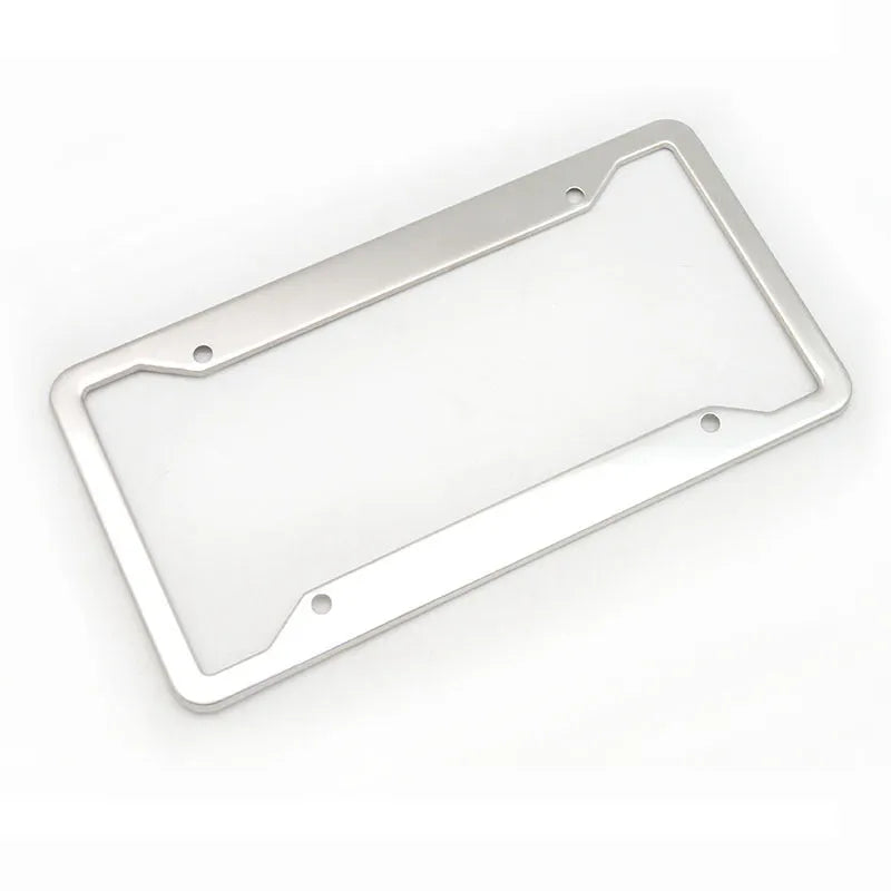 Aluminium alloy licence plate frame in black finish protecting vehicle registration plate