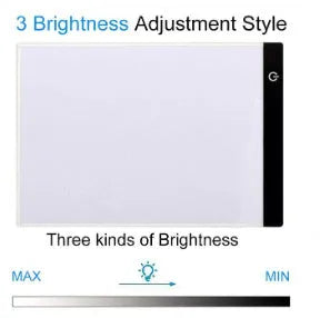 Three-speed dimming A4 LED drawing board with USB cable for tracing and sketching