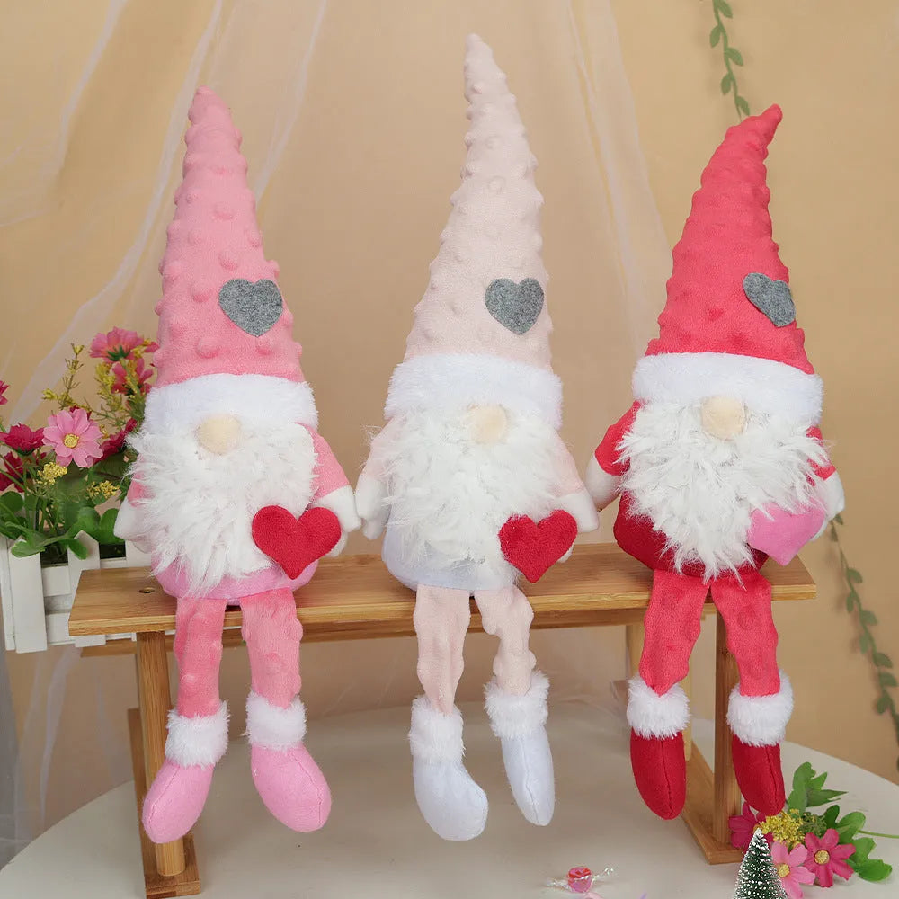 Rudolf faceless love doll in pink with long legs, made from soft polyester fabric
