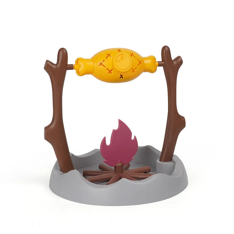 Barbecue-shaped tumbling cat toy with food dispenser, measuring 30x30x29 cm.