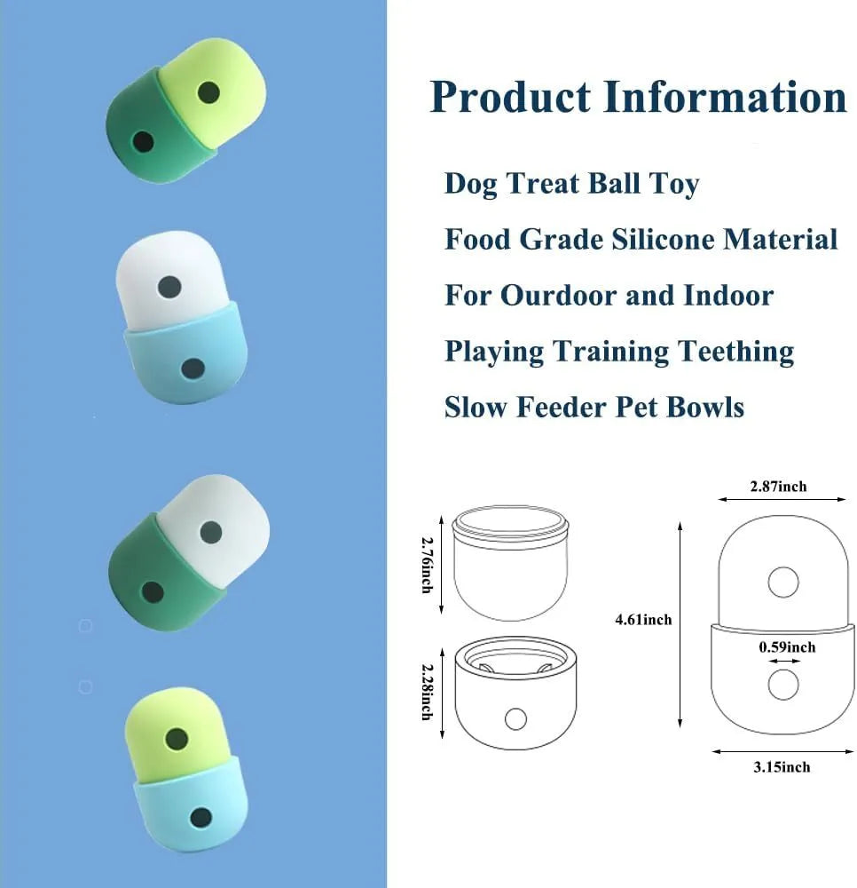 Food-grade silicone dog treat puzzle toy in two-tone colours for small and medium dogs