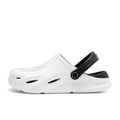 Men's beach sandals with soft-soled toe, artificial PU upper, rubber sole, back tie closure, black colour