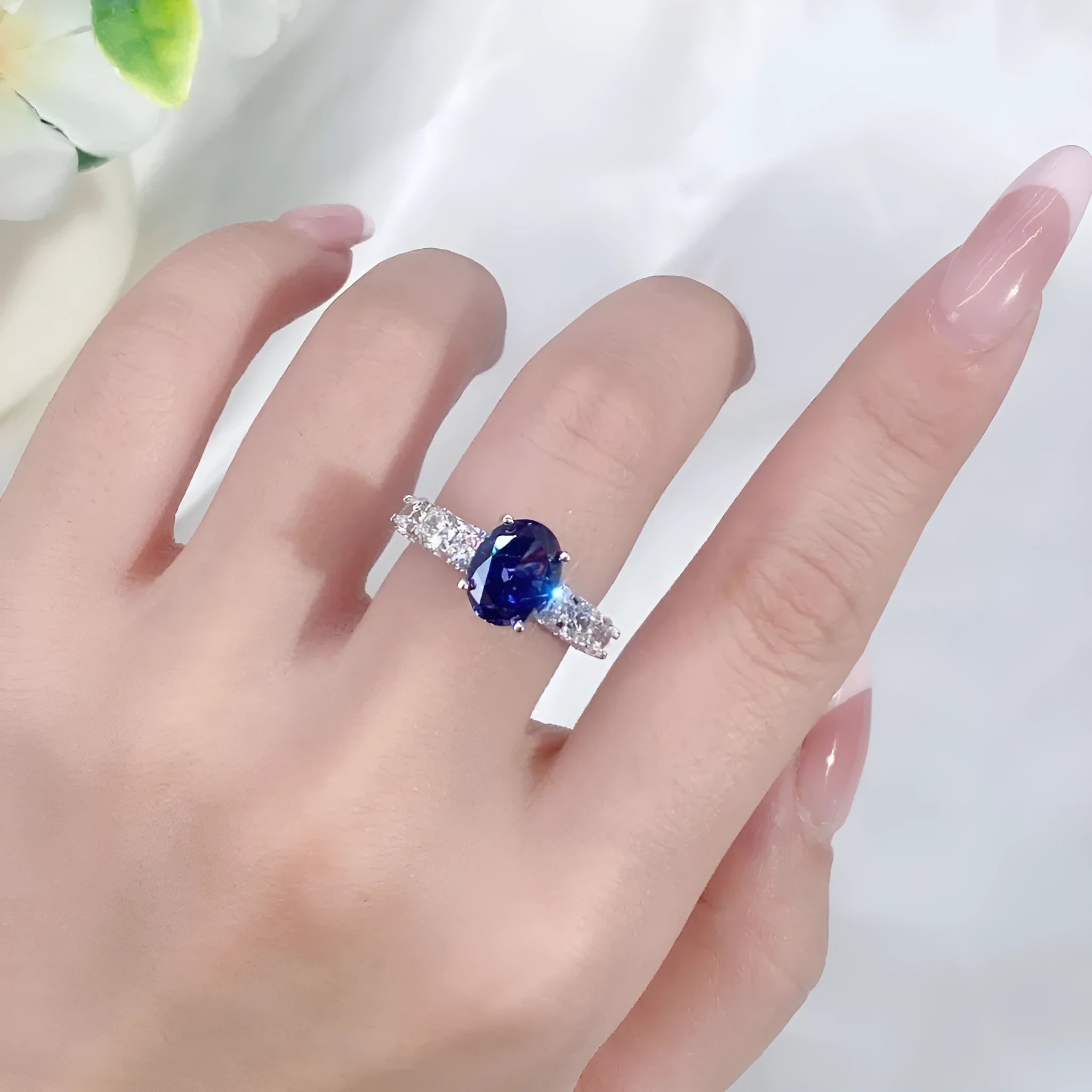 Sterling silver heart-shaped ring with a faceted colour zircon stone in a Tan Sang tone.