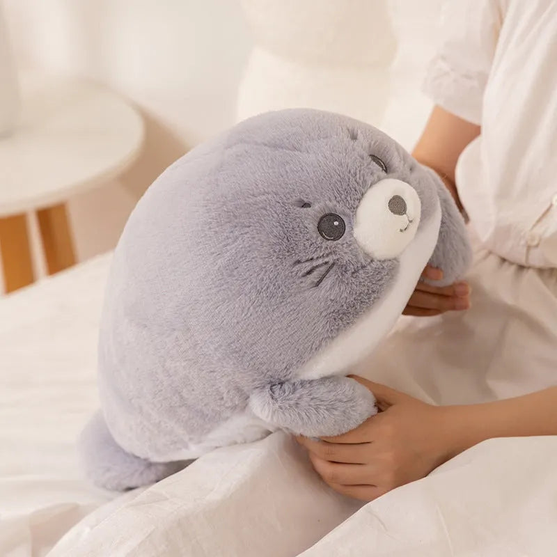 60cm killer whale plush toy in grey from Happy Ocean series, made of polyester fibre