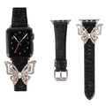 Apple Watch strap with glitter diamond butterfly design in Black, 38to40mm size
