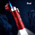 TH727 multi-function metal flashlight lighter showing camouflage colour option with both lighting functions