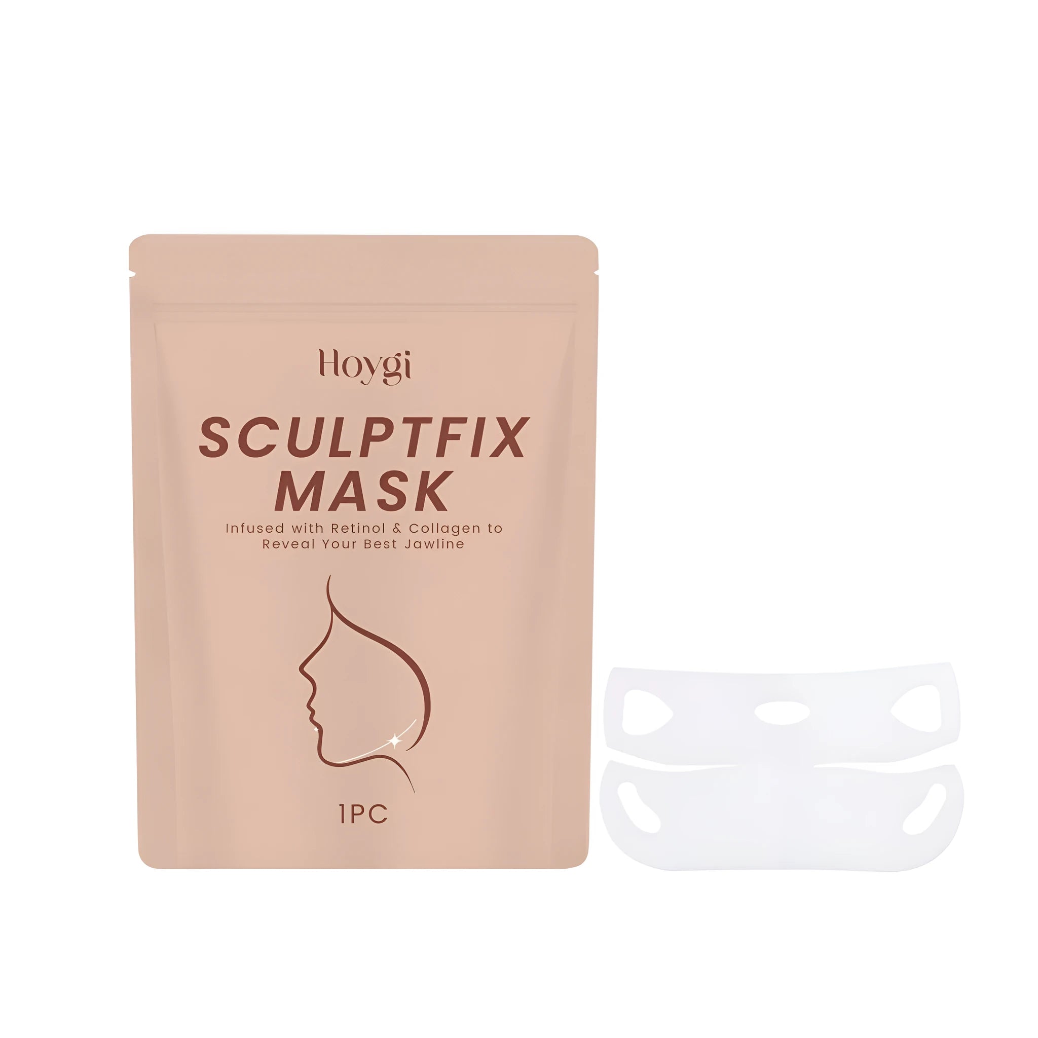 V-shaped single-use chin mask for targeted skincare application