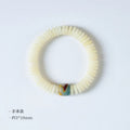 White Bodhi bead bracelet with 3 × 10mm beads in Tibetan style