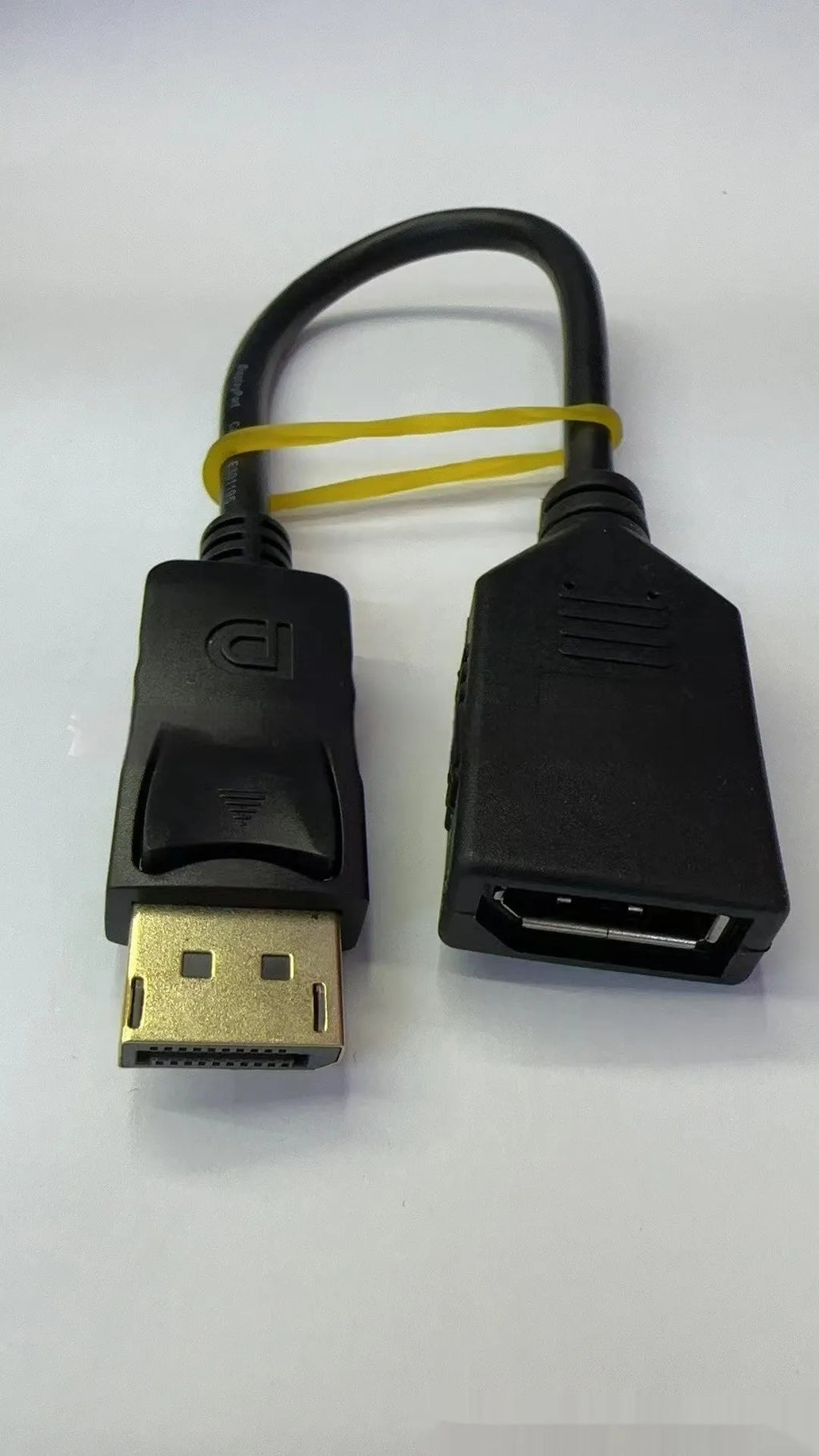 Black Display Port DP male to female 10cm extension cable with rotating connector