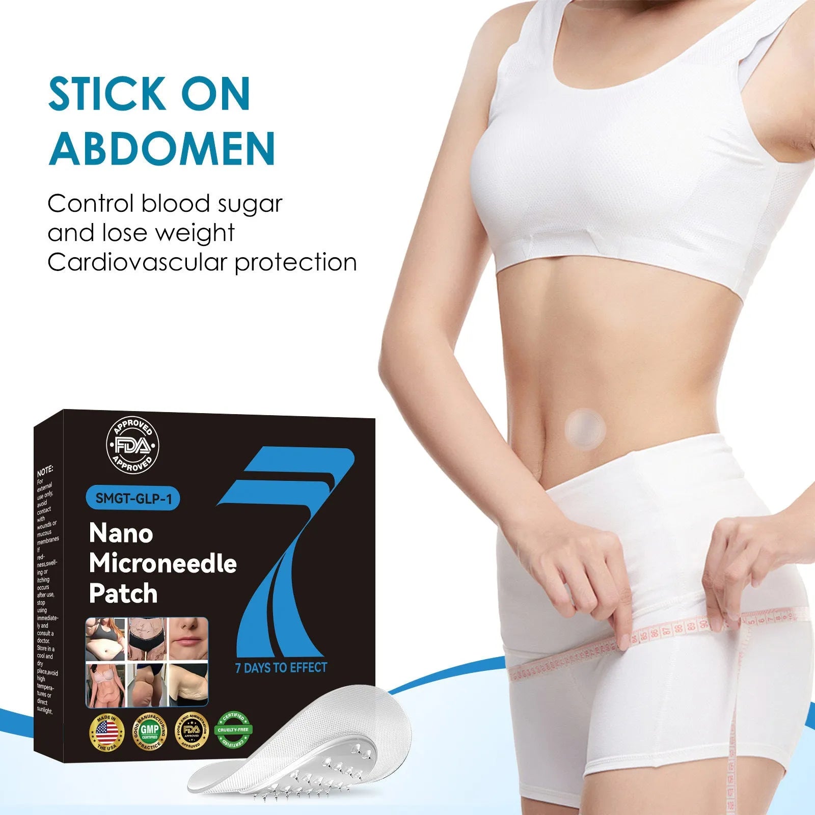 Body management paste GLP-1 compact micro needle patch 4 tablets shaping stickers for home use