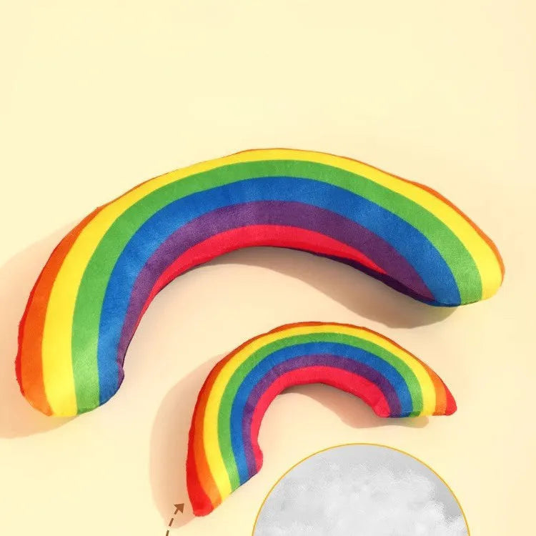 Cat toy set with flannel catnip throw pillow and teasing stick in dark and light colours