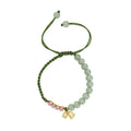 Red rope hand woven bracelet with lily carrying strap design in national style for women