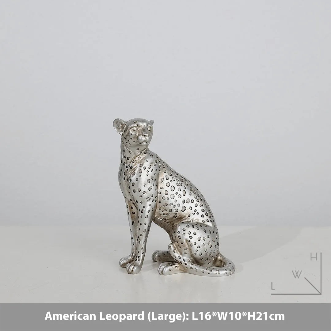 Leopard resin home ornament in American leopard colour with three design options