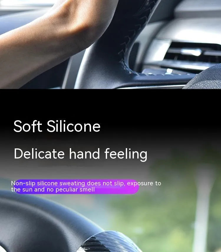 Black and blue steering wheel assist balls showing silicone cover and approximate 9cm by 6cm size