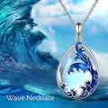 Hailang women's necklace with blue heart-shaped alloy pendant on a gold-toned adjustable chain.