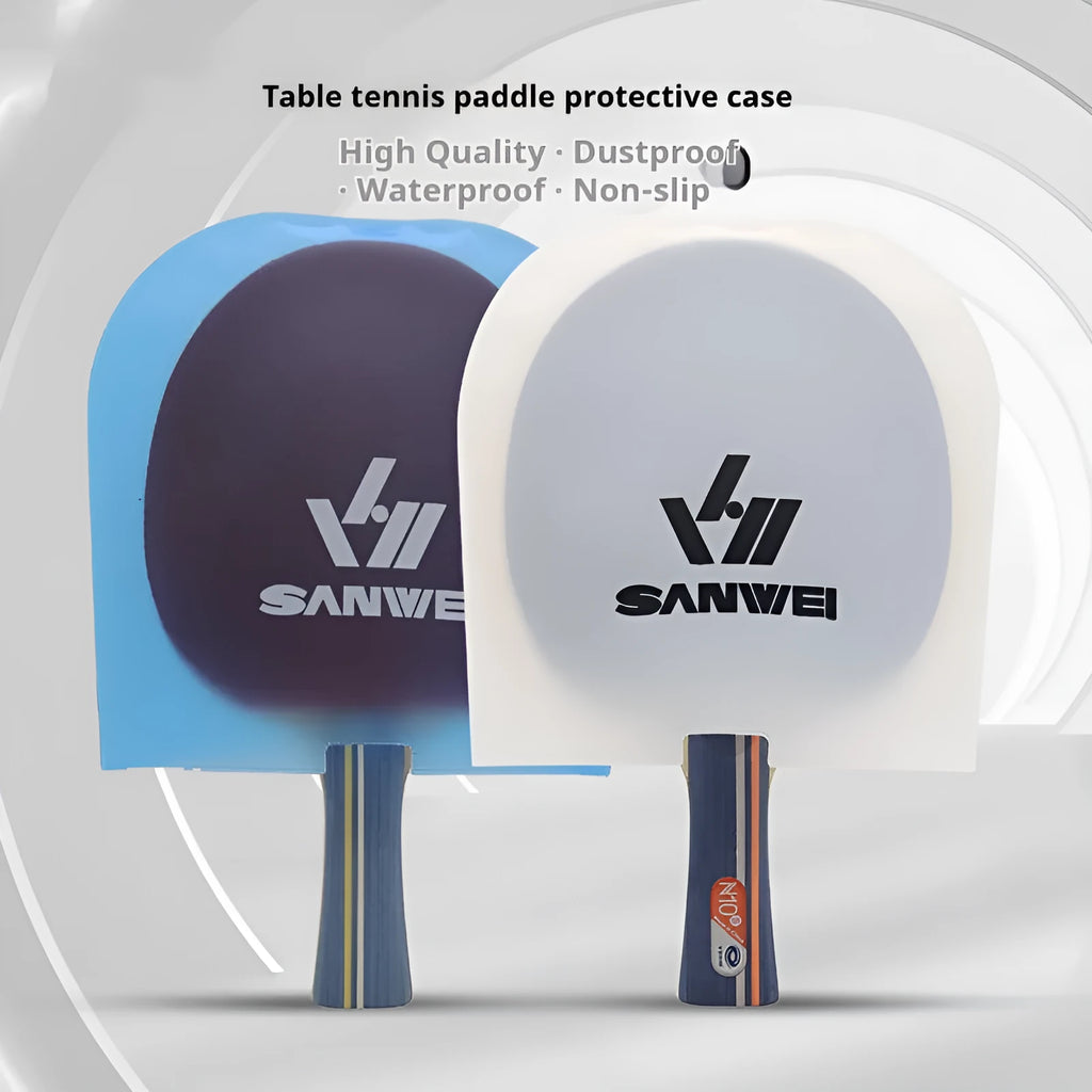 TPU table tennis bat protective cover in blue and white with dustproof anti-oxidation function