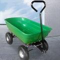 Green four-wheel plastic toy dump truck model TC2145 on a white background.