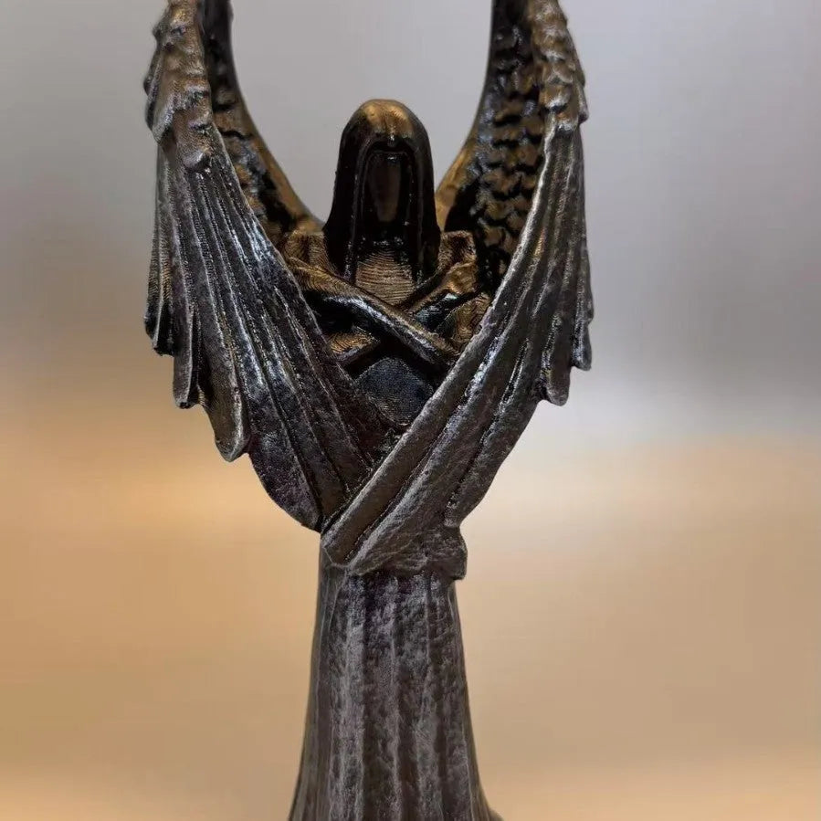 Dark Angel Statue resin ornament measuring 6.5 by 5 by 17 centimetres.
