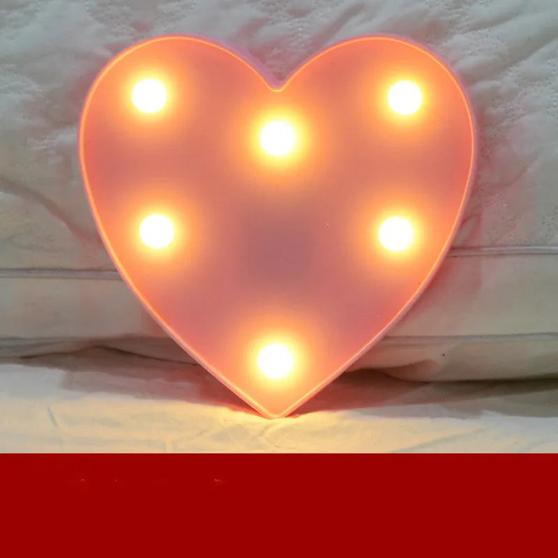 Plastic LED alphabet letter light for birthday or proposal decoration