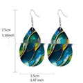 Acrylic flat branch knot drop earrings with printed surface design in Style 1 and Style 2 colour variations