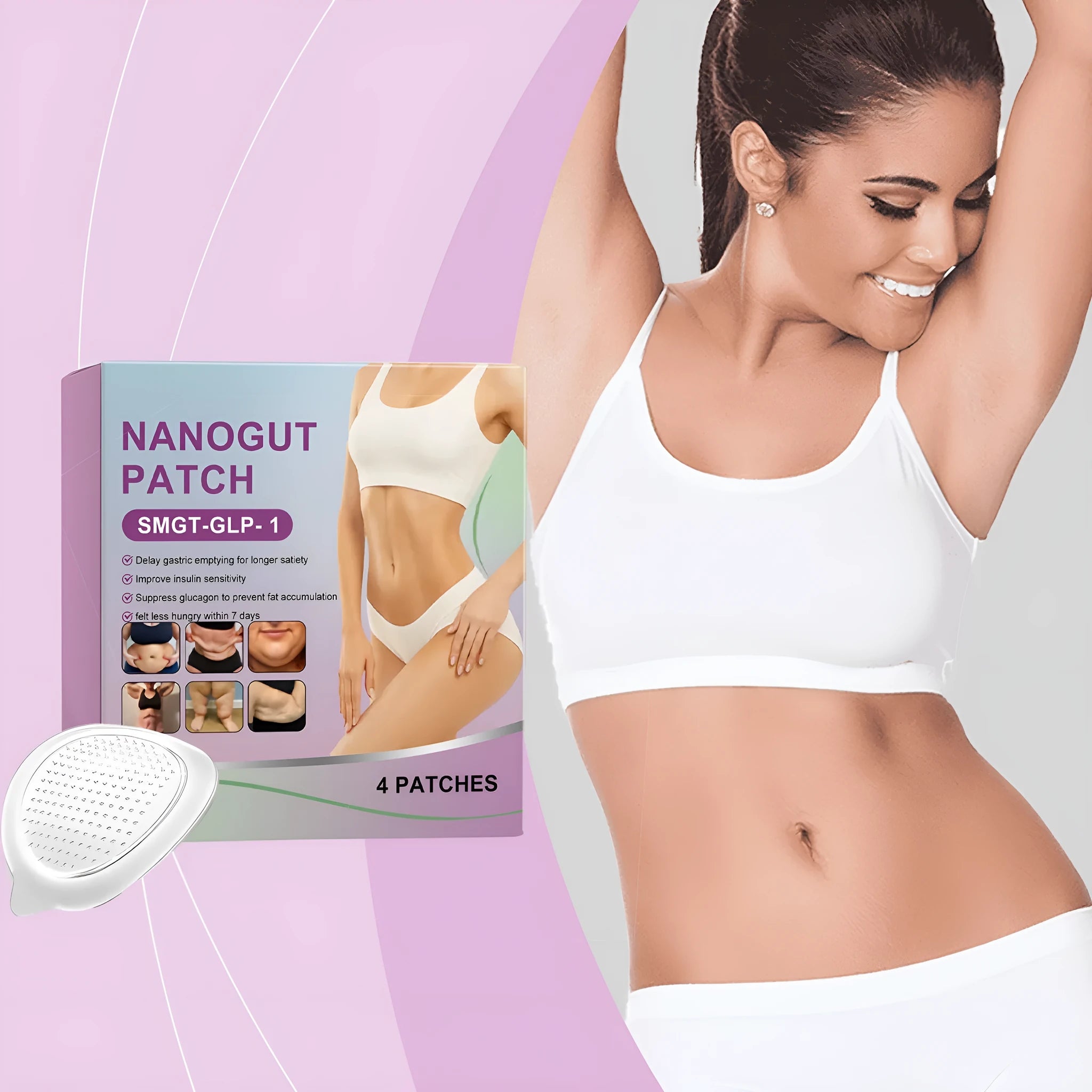 Four 3x3cm nursing adhesive bandage patches with skincare ingredients