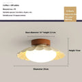 Round 25cm beige mid-ancient silent balcony LED ceiling light with acrylic shade and iron frame