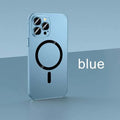 Aluminium alloy frame protective case for iPhone in dark purple, blue, silver, black, and gold colours.